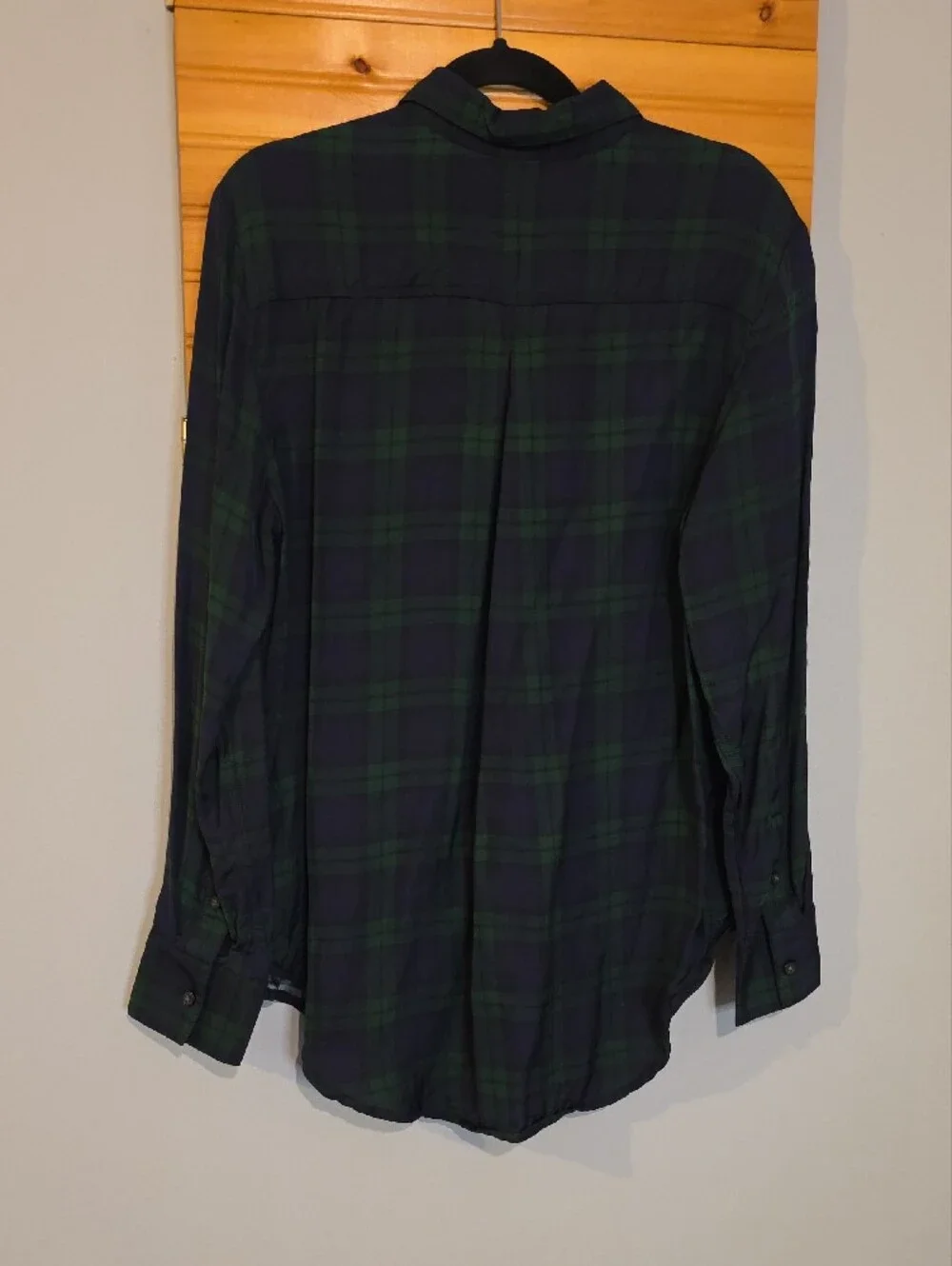 J.Crew Black Watch‎ Plaid Viscose Button Down Shirt Long Sleeve Preppy - Small